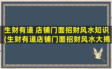 生财有道 店铺门面招财风水知识(生财有道店铺门面招财风水大揭秘！)